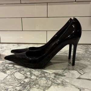 VICINI Giuseppe Zanotti Black Patent leather Pointed-Toe stiletto Pumps 41 Italy